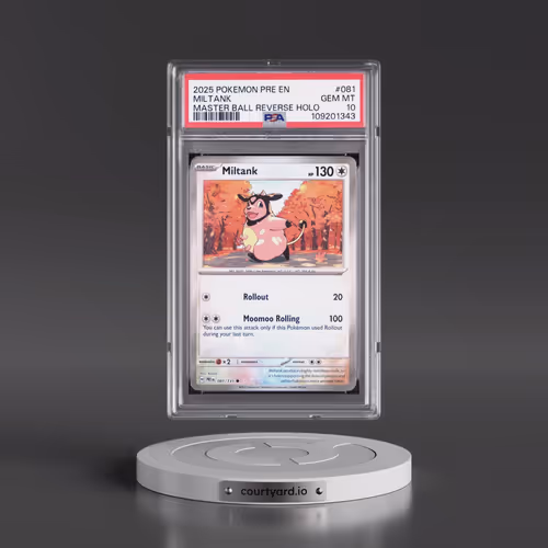 2025 Pokémon Pre EN-Prismatic Evolutions #081 Miltank - Reverse Holo Master Ball (PSA 10 GEM MINT)