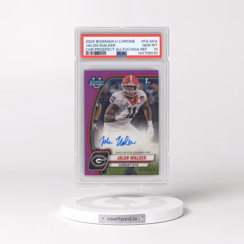2024 Bowman University Chrome Bowman Chrome Prospect Autographs #PAJWA Jalon Walker - Fuchsia Refrac