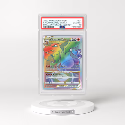 2022 Pokémon Sword & Shield Brilliant Stars #174 Charizard Vstar - Full Art Secret (PSA 10 GEM MINT)