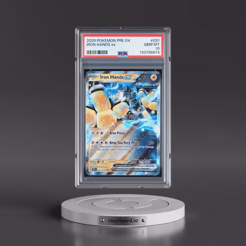 2025 Pokémon Pre EN-Prismatic Evolutions #031 Iron Hands EX - Holo (PSA 10 GEM MINT)