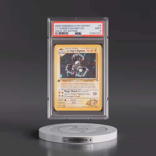 2000 Pokémon Gym Heroes #8 LT. Surge's Magneton - 1st Edition Holo (PSA 9 MINT)