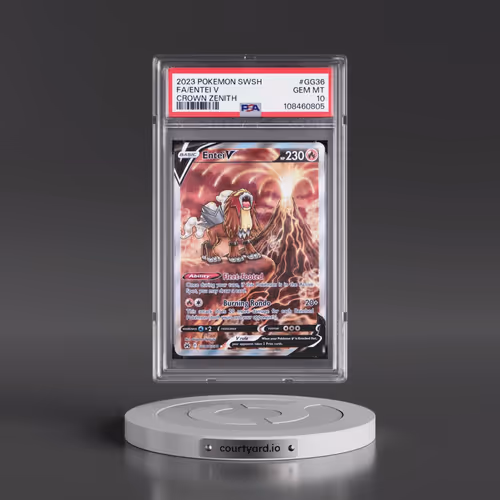2023 Pokémon Sword and Shield Crown Zenith #GG36 Entei V - Holo Full Art (PSA 10 GEM MINT)
