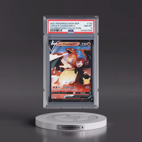 2021 Pokémon Swsh Black Star Promo #133 Lance's Charizard V - Holo Celebrations Collection (PSA 8 NM