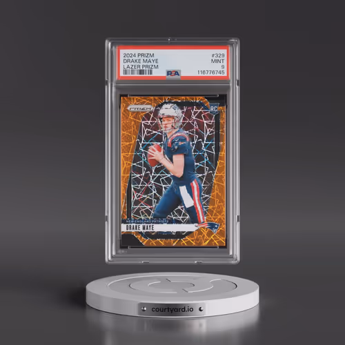2024 Panini Prizm #329 Drake Maye - Lazer Prizm (PSA 9 MINT)