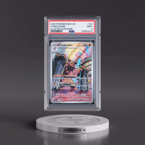 2025 Pokémon Blk EN-Black Bolt #127 Conkeldurr - Illustration Rare (PSA 9 MINT)
