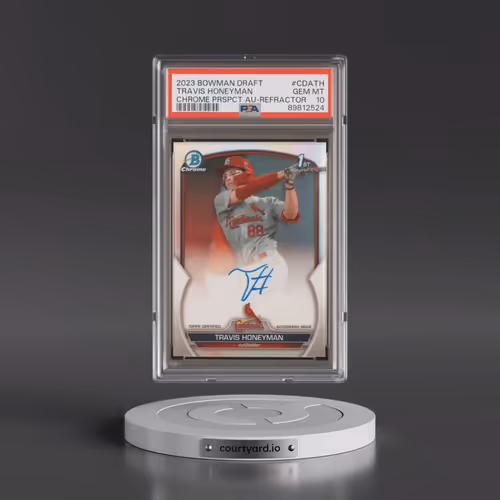 2023 Bowman Draft Chrome Prospect Autograph #CDATH Travis Honeyman - Refractor (PSA 10 GEM MINT)