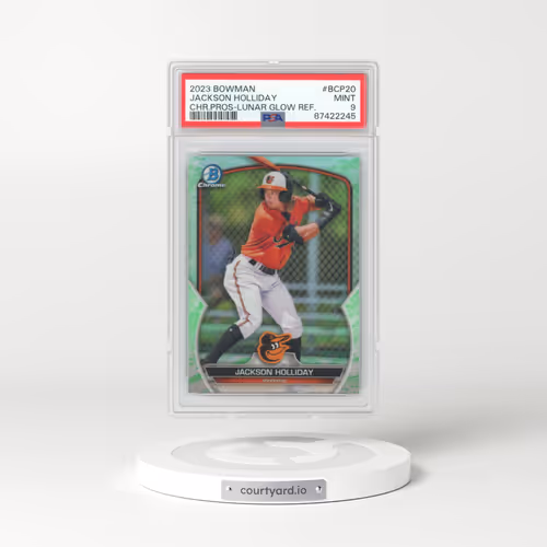 2023 Bowman Chrome Prospects #BCP20 Jackson Holliday - Lunar Glow Refractor (PSA 9 MINT)
