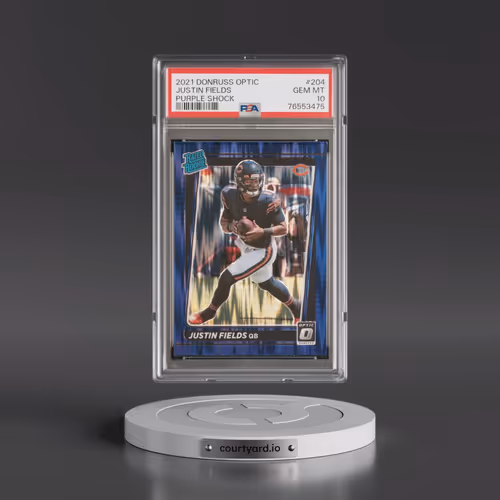 2021 Panini Donruss Optic #204 Justin Fields - Purple Shock (PSA 10 GEM MINT)