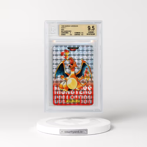 1996 Pokémon Bandai #006 Charizard - Red Carddass Vending Prism (BGS 9.5 GEM MINT)