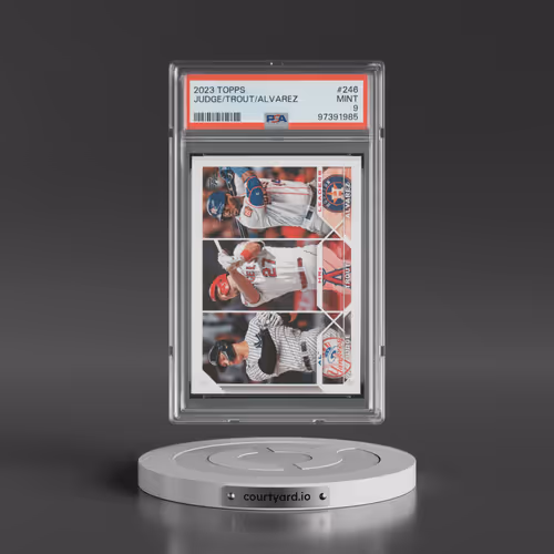 2023 Topps #246 Aaron Judge/Mike Trout/Yordan Alvarez (PSA 9 MINT)