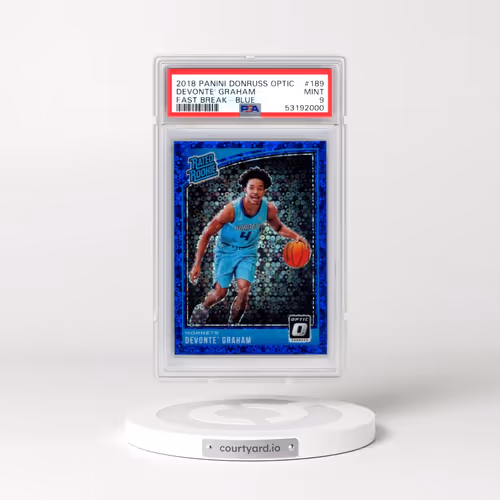 2018 Panini Donruss Optic #189 Devonte' Graham - Fast Break-Blue (PSA 9 MINT)
