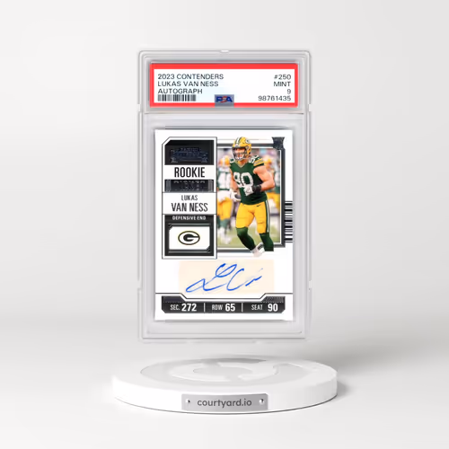 2023 Panini Contenders #250 Lukas Van Ness - Autograph (PSA 9 MINT)