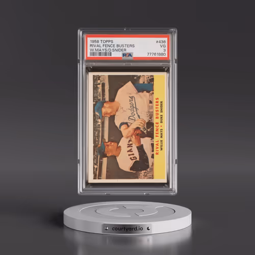 1958 Topps #436 Rival Fence Busters - Willie Mays/Duke Snider (PSA 3 VG)