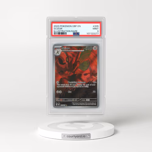 2023 Pokémon Obf EN-Obsidian Flames #205 Scizor - Illustration Rare (PSA 9 MINT)
