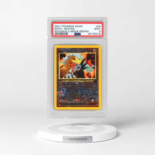2001 Pokémon Game Movie #34 Entei - Reverse Foil Pokemon 3 Movie Promo (PSA 9 MINT)