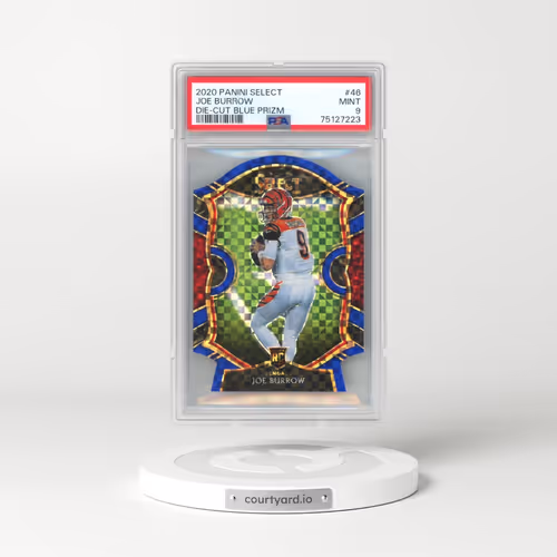 2020 Panini Select #46 Joe Burrow - Die-Cut Blue Prizm (PSA 9 MINT)