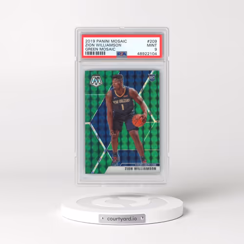 2019 Panini Mosaic #209 Zion Williamson - Green Mosaic (PSA 9 MINT)