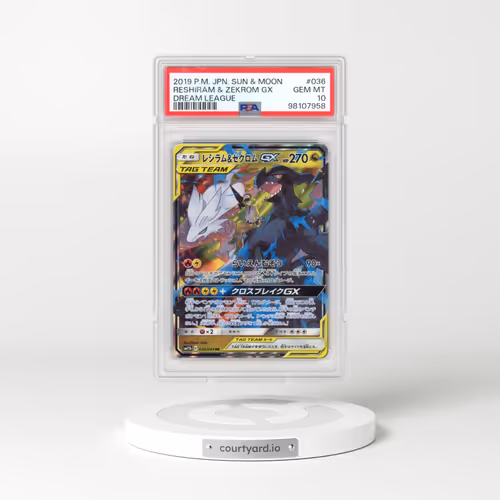 2019 Dream League #036 Reshiram & Zekrom GX - Holo (PSA 10 GEM MINT)