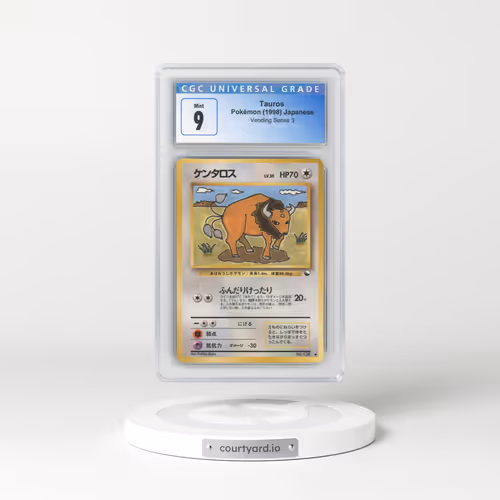 1998 Vending Series 3 (Pokeball Symbol. Glossy) Tauros (CGC 9 MINT)