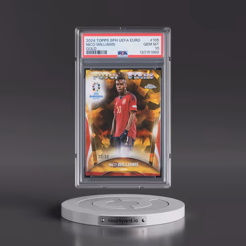 2024 Topps Chrome Sapphire UEFA Euro #105 Nico Williams - Gold (PSA 10 GEM MINT)