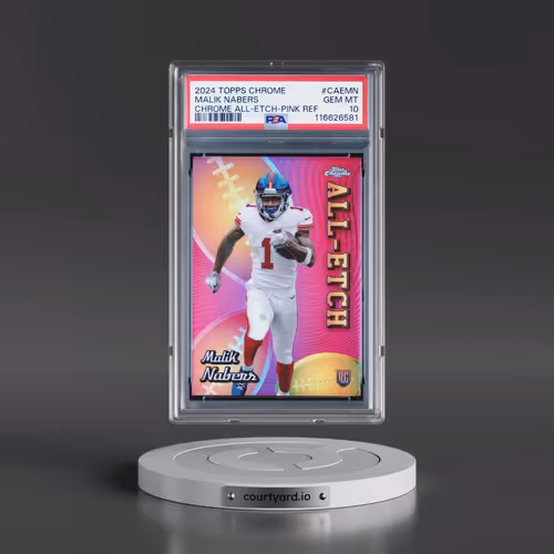 2024 Topps Chrome Chrome All-Etch #CAEMN Malik Nabers - Pink Refractor (PSA 10 GEM MINT)