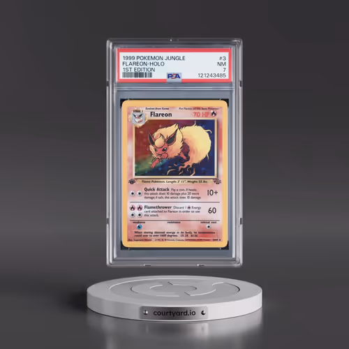 1999 Pokémon Jungle #3 Flareon - 1st Edition Holo (PSA 7 NM)