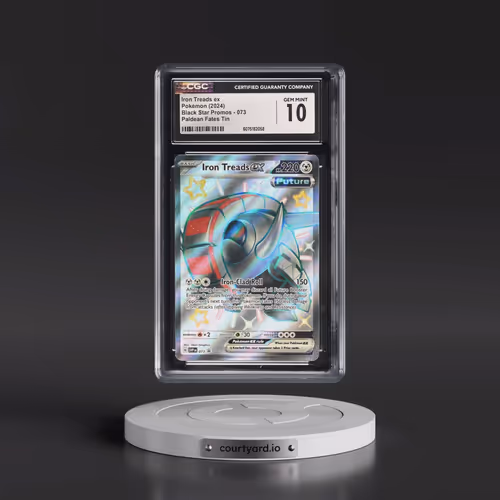 2024 Pokémon Svp EN-SV Black Star Promo #073 Iron Treads EX - Holo Paldean Fates Tin (CGC 10 GEM MIN