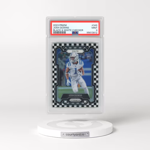2023 Panini Prizm #345 Josh Downs - Black & White Checker (PSA 9 MINT)