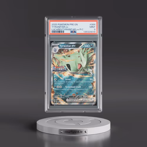 2025 Pokémon Pre EN-Prismatic Evolutions #064 Tyranitar EX - Holo Lucario EX & Tyranitar EX Premium