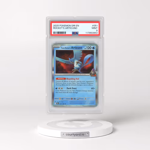2025 Pokémon Dri EN-Destined Rivals #051 Team Rocket's Articuno (PSA 9 MINT)