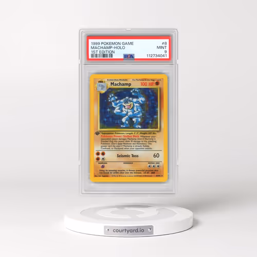 1999 Pokémon Game #8 Machamp - 1st Edition Holo (PSA 9 MINT)