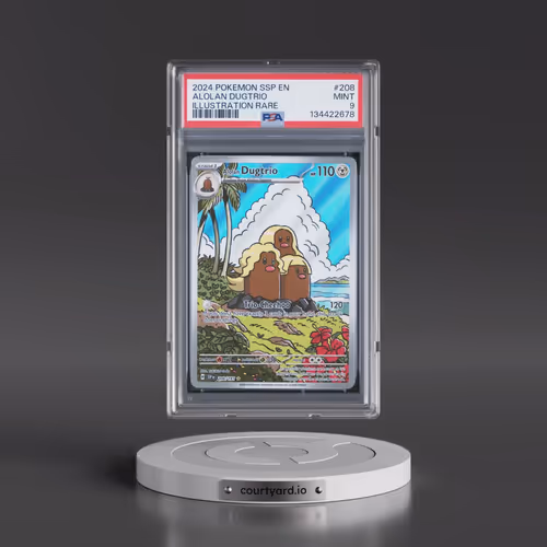 2024 Pokémon Ssp EN-Surging Sparks #208 Alolan Dugtrio - Illustration Rare (PSA 9 MINT)