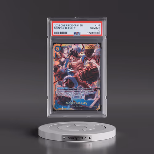 2025 One Piece OP11-A Fist of Divine Speed #118 Monkey D. Luffy (PSA 10 GEM MINT)