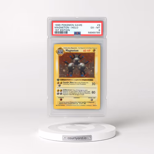 1999 Pokémon Game #9 Magneton - 1st Edition Holo (PSA 6 EX-MT)