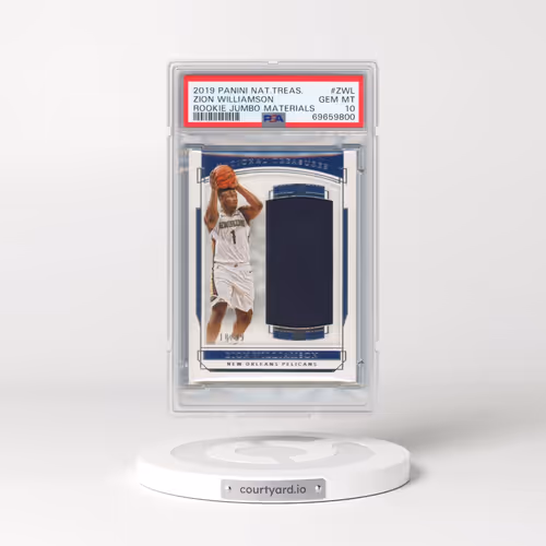 2019 Panini National Treasures Rookie Jumbo Materials #ZWL Zion Williamson (PSA 10 GEM MINT)