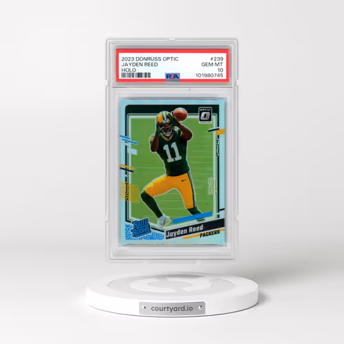 2023 Panini Donruss Optic #239 Jayden Reed - Holo (PSA 10 GEM MINT)