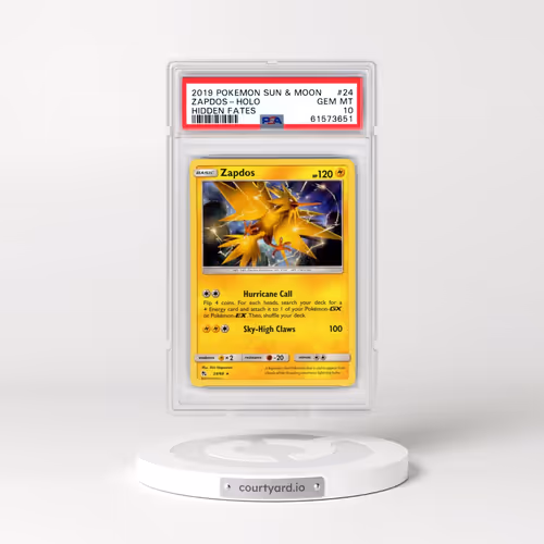2019 Pokémon Sun & Moon Hidden Fates #24 Zapdos - Holo (PSA 10 GEM MINT)