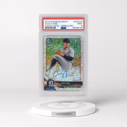 2018 Bowman Draft Chrome Draft Picks Autographs #CDACM Casey Mize - Sparkles Refractor (PSA 9 MINT)