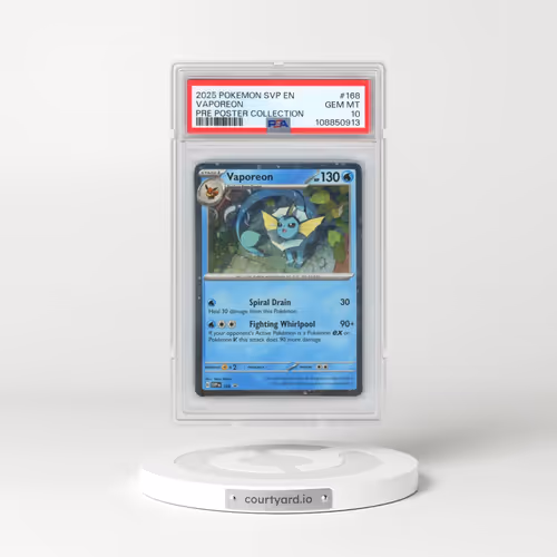 2025 Pokémon Svp EN-SV Black Star Promo #168 Vaporeon - Prismatic Evolutions Poster Collection (PSA 10 GEM MINT)