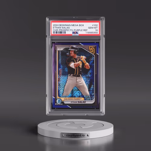 2024 Bowman Mega Box Chrome Prospects #102 Ethan Salas - Purple Refractor (PSA 10 GEM MINT)