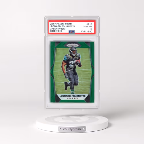 2017 Panini Prizm #219 Leonard Fournette - Green Prizm (PSA 10 GEM MINT)
