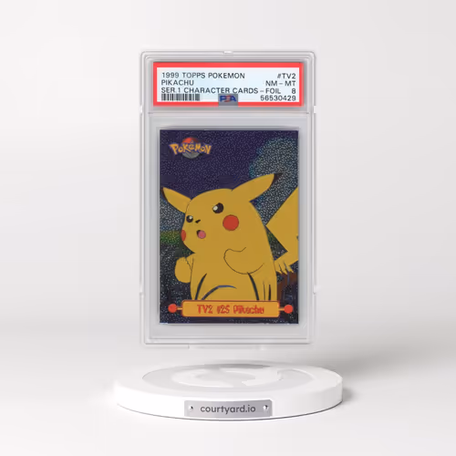 1999 Topps Pokémon Series 1 Character Cards #TV2 Pikachu - Foil (PSA 8 NM-MT)