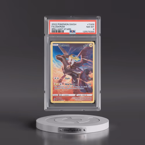 2022 Pokémon Sword & Shield Brilliant Stars #TG05 Zekrom - Full Art (PSA 8 NM-MT)