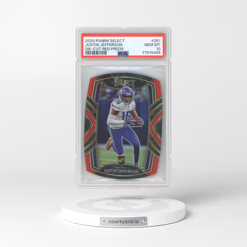 2020 Panini Select #261 Justin Jefferson - Die-Cut Red Prizm (PSA 10 GEM MINT)