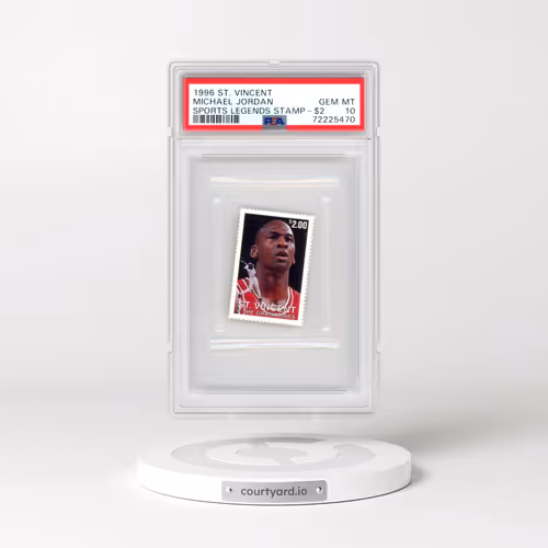 1996 St. Vincent Sports Legends MJ Stamp (No Longer Grading) Michael Jordan - $2 (PSA 10 GEM MINT)