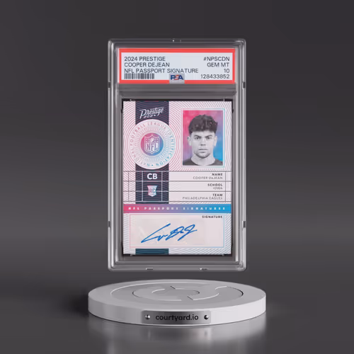 2024 Panini Prestige NFL Passport Signatures #NPSCDN Cooper Dejean (PSA 10 GEM MINT)