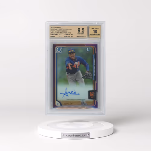 2015 Bowman Chrome Prospect Autographs Purple Refractors #BCAPAMR Amed Rosario (BGS 9.5 GEM MINT)