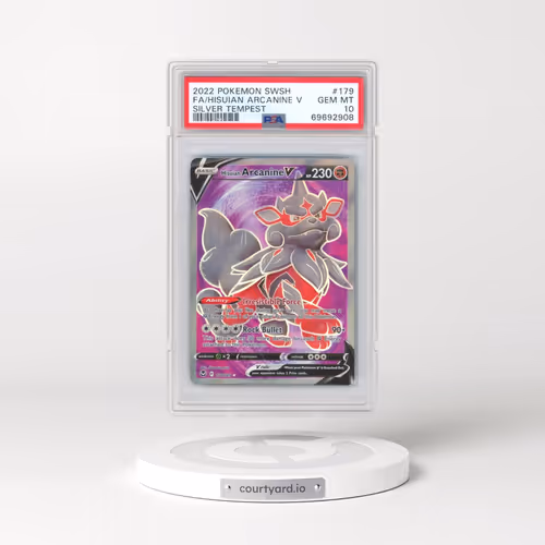 2022 Pokémon Sword & Shield Silver Tempest #179 Hisuian Arcanine V - Holo Full Art (PSA 10 GEM MINT)