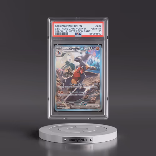 2025 Pokémon Dri EN-Destined Rivals #232 Cynthia's Garchomp EX - Holo Special Illustration Rare (PSA