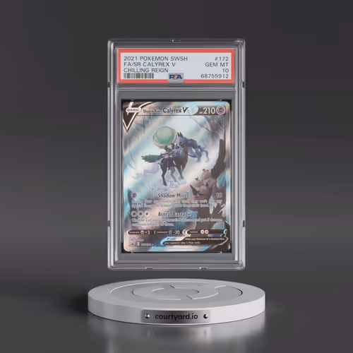 2021 Pokémon Sword & Shield Chilling Reign #172 Shadow Rider Calyrex V - Holo Full Art (PSA 10 GEM M